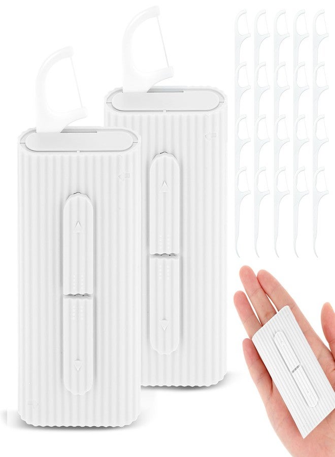WJIAAA Portable Dental Floss Case, 2 Pcs Refillable Travel Floss Pick Dispenser Storage Organizer Box Storage 20 Pcs Teeth Cleaning Picks for Oral Care Teeth Cleaning Perfect Tool - Image 1